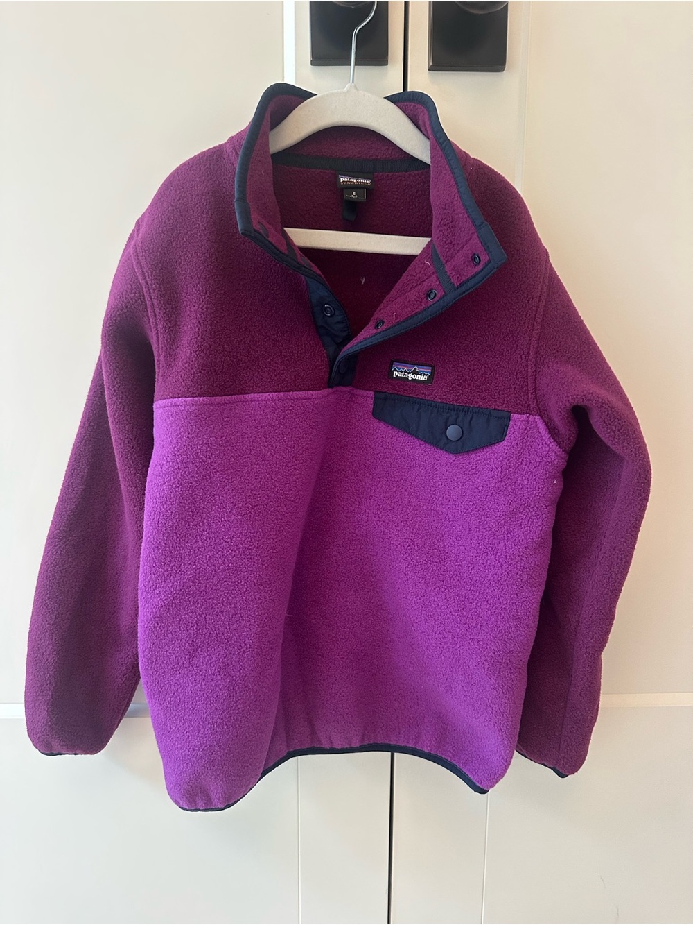 Patagonia Kids Two-Tone Purple Snap-T Fleece Pullover - Like New, barely worn